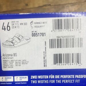 Birkenstock Arizona Dark Brown Sandals Size 46